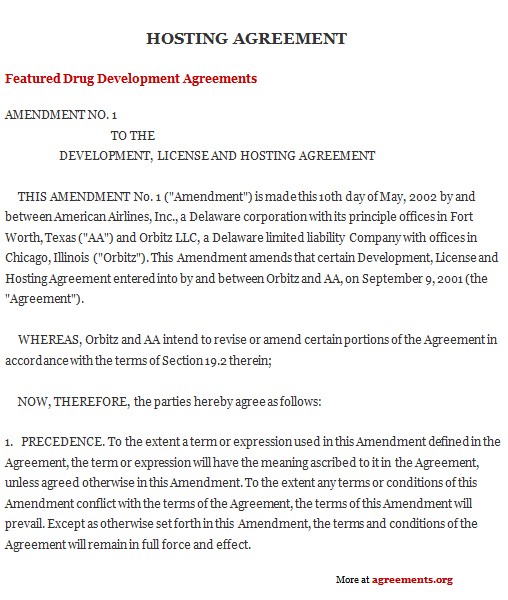 Web Hosting Contract Template Agreement