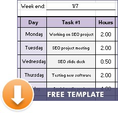 Weekly Timesheet Template Free Excel Timesheets ClickTime Document With Tasks