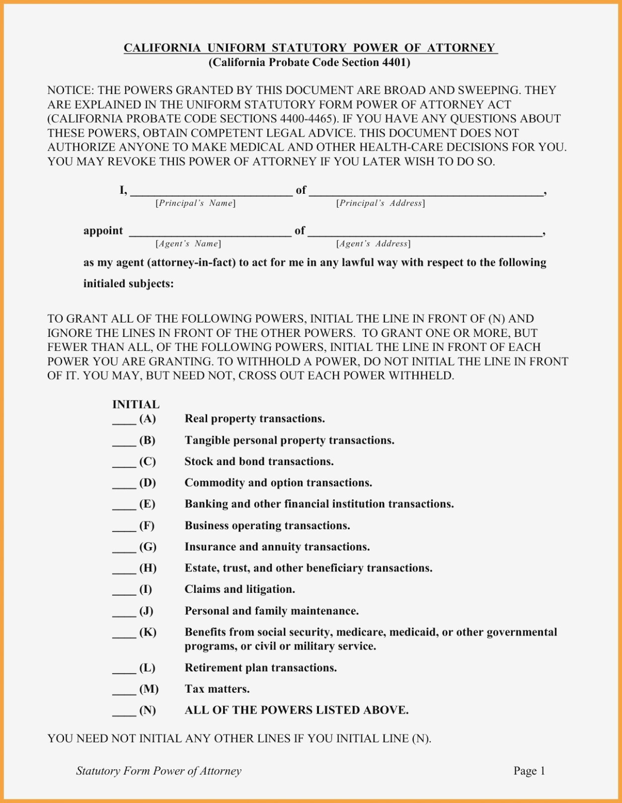 What S So Trendy About Uniform Statutory Form Information Document Power Of Attorney
