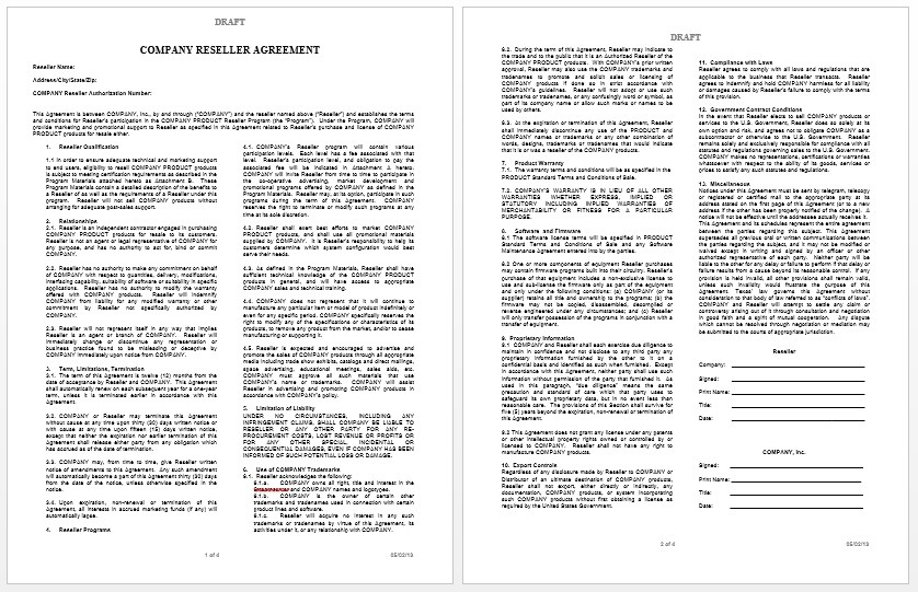 White Label Product Agreement Template Purchase Document