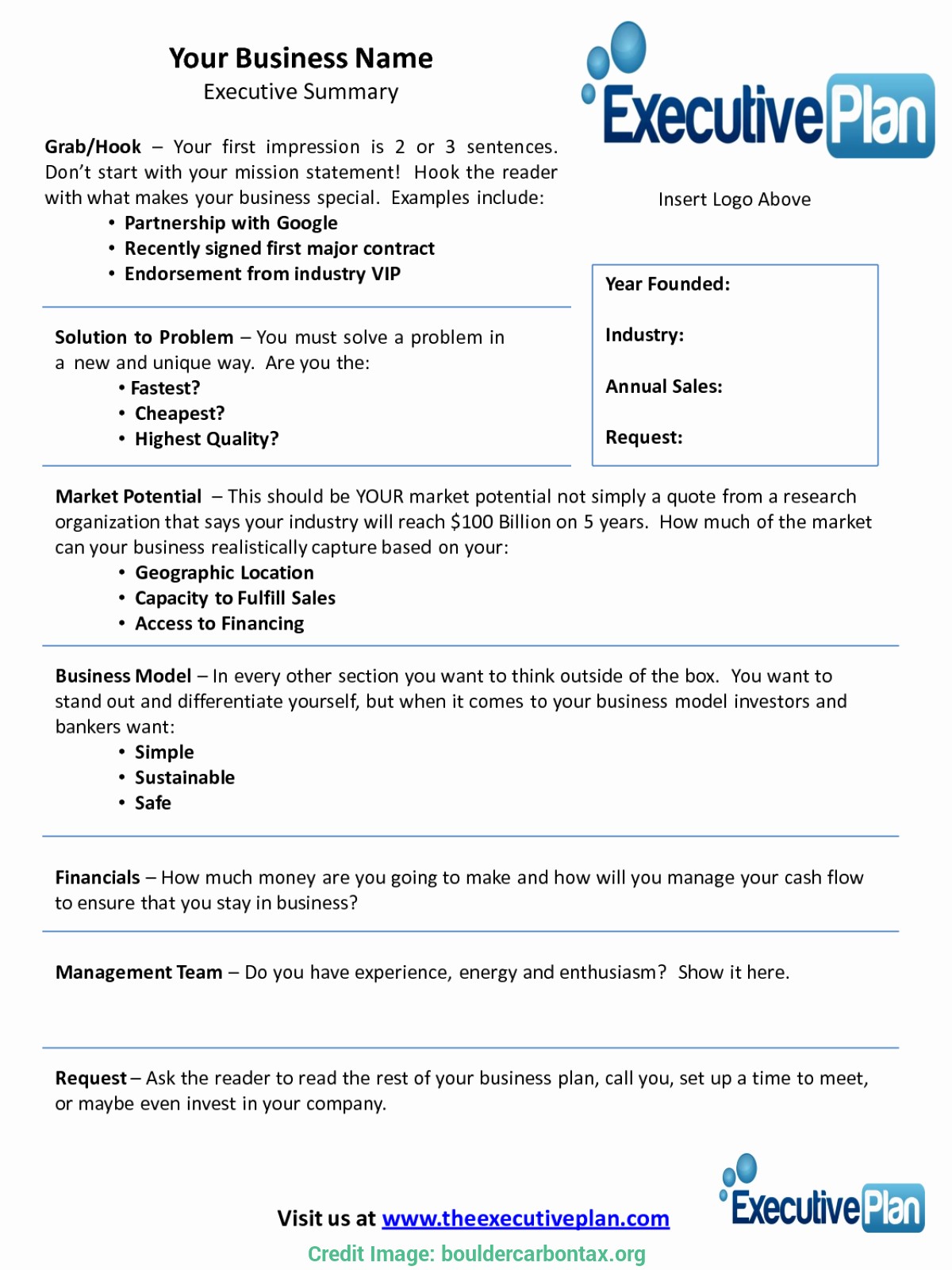 1 Page Contract Template Elegant Executive Summary Document