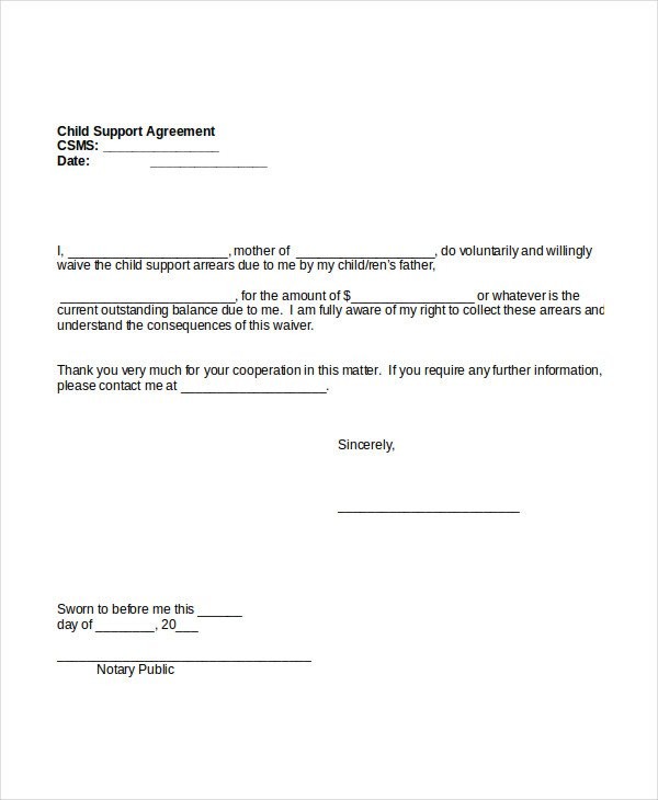 10 Child Support Agreement Templates PDF DOC Free Premium Document Financial Template