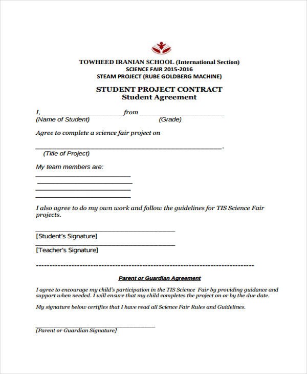 10 Project Contract Templates Sample Examples Free Premium Document Team Template