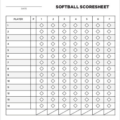 12 Softball Score Sheet Templates PDF DOC Free Premium Document Printable