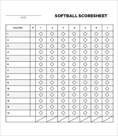 12 Softball Score Sheet Templates PDF DOC Free Premium Document