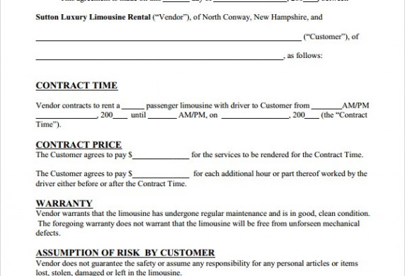 14 Rental Contract Template Exemple De CV Document Limo