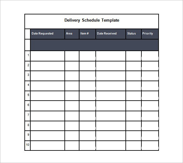 15 Delivery Schedule Templates PDF DOC Xls Free Premium Document Dispatch Spreadsheet Template