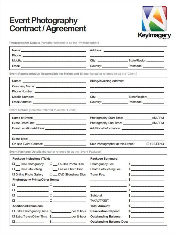 18 Photography Contract Templates PDF DOC Free Premium Document Template Word