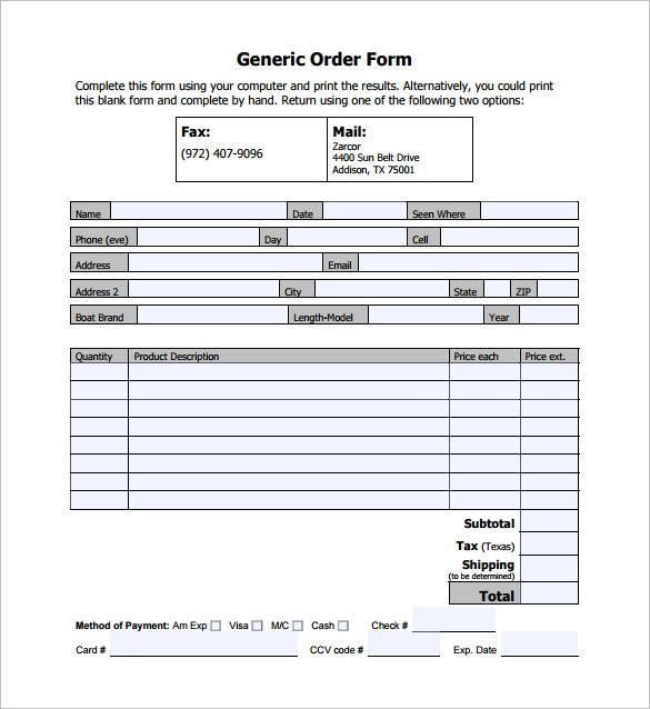 29 Order Form Templates PDF DOC Excel Free Premium Document Candy Template