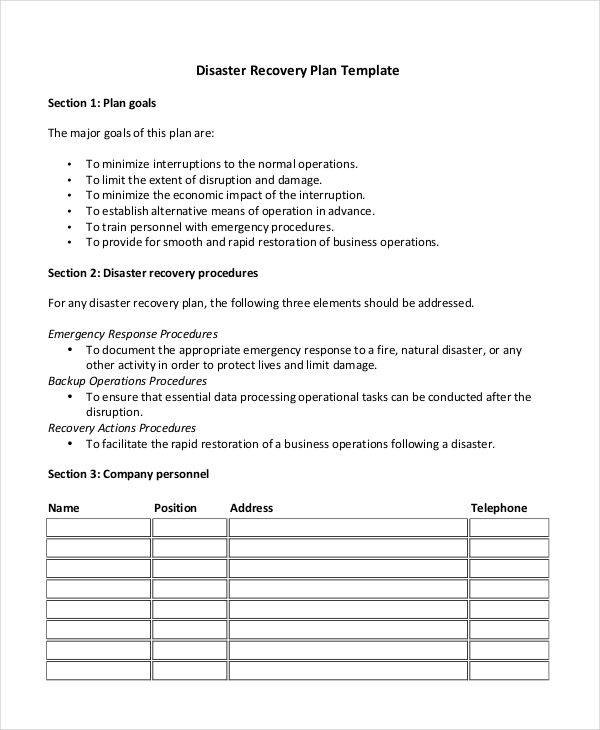 4 Recovery Plan Examples Samples PDF DOC Document