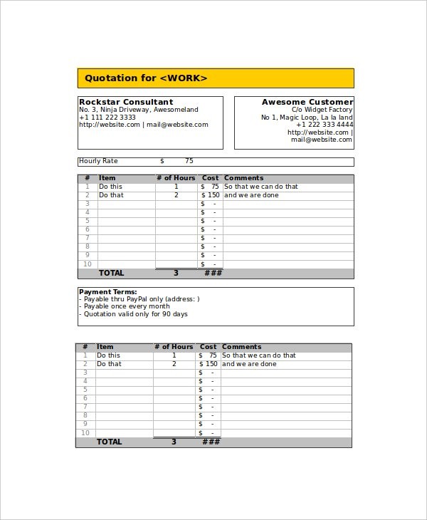 47 Quotation Templates PDF DOC Excel Free Premium Document Template