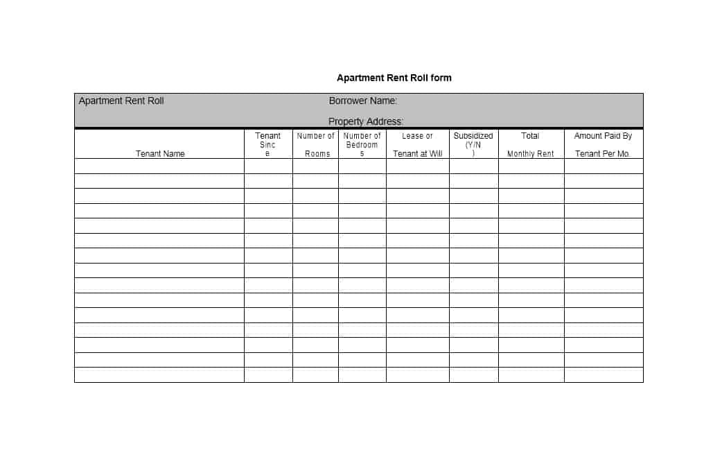 47 Rent Roll Templates Forms Template Archive Document Excel Spreadsheet