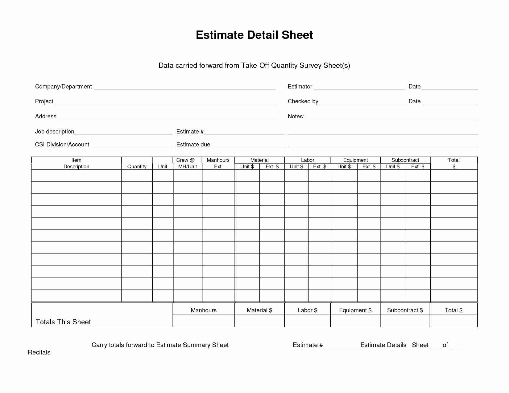 49 Elegant Gallery Of Quantity Takeoff Excel Spreadsheet Document Construction Material