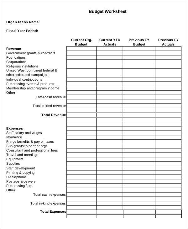 6 Non Profit Budget Template Free Sample Example Format Download Document Operating
