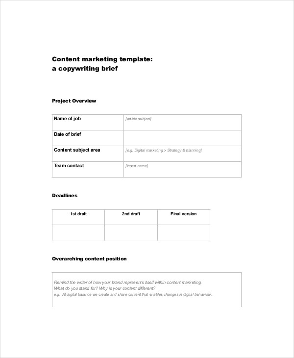 7 Marketing Brief Templates Free Sample Example Format Document Media Template