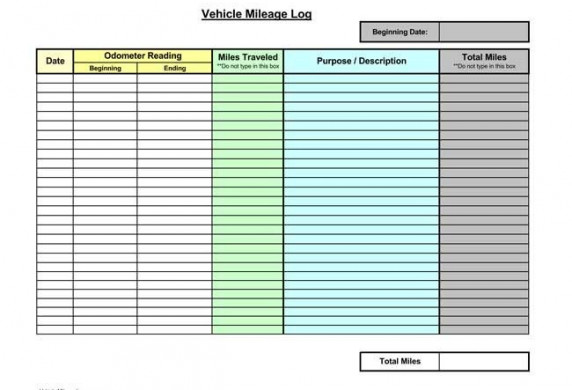 8 Printable Mileage Log Templates For Personal Or Commercial Use Document Template Self Employed