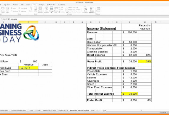 8 Restaurant Break Even Analysis Spreadsheet Credit Document Excel