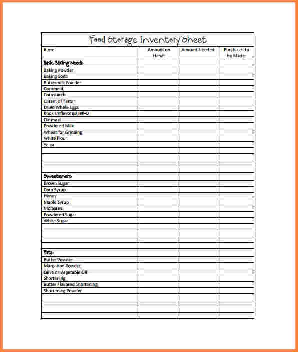 9 Food Pantry Inventory Spreadsheet Tenant Document Storage