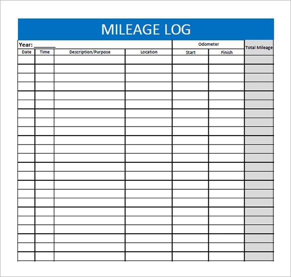 9 Mileage Log Templates DOC PDF Free Premium Document Car Spreadsheet