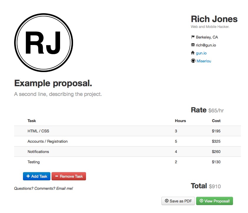 A Proposal Generator Template For Freelancers Document Freelance