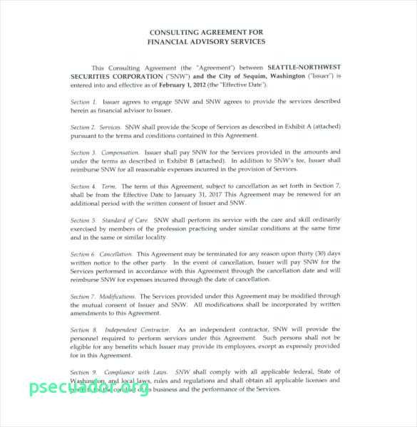 Advisory Agreement Template Freelance Consulting Document