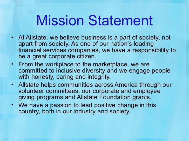 Allstate Strat Bsn Mgt Document Mission Statement