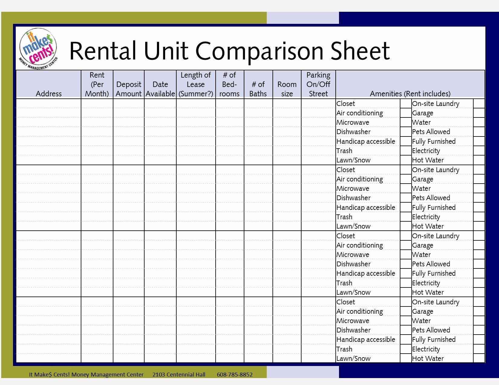 Apartment Comparison Excel Template Inspirational Parison Document
