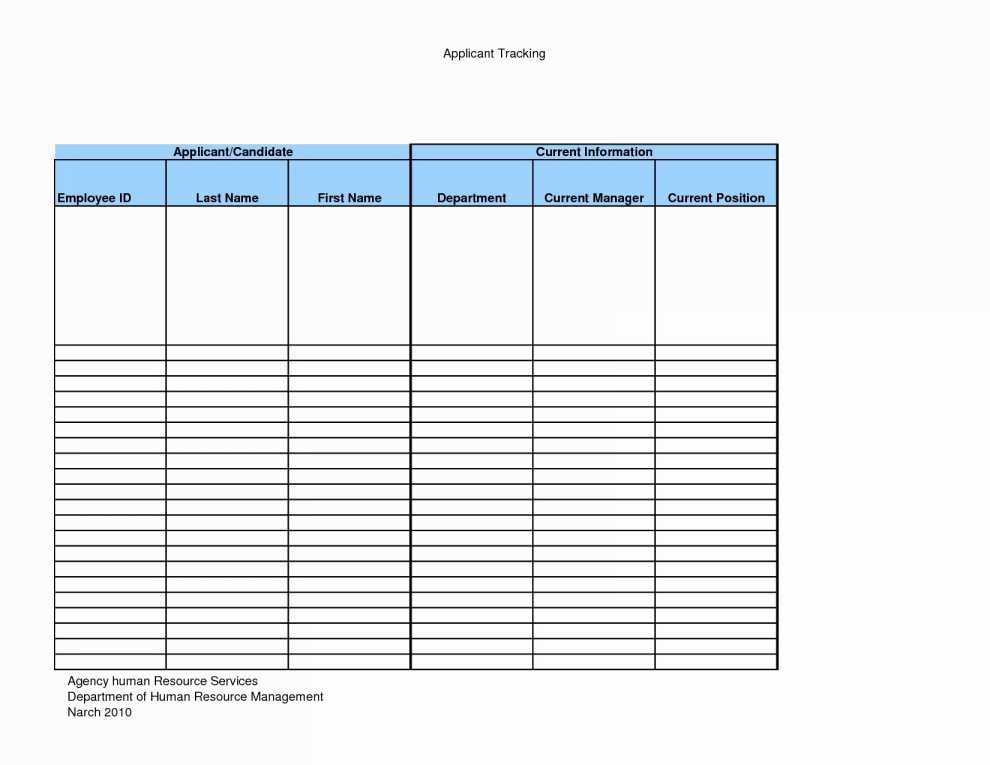 Applicant Tracking Spreadsheet Download Free Collections Document