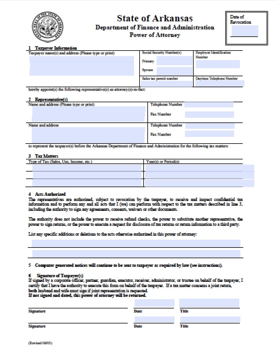 Arkansas Durable Financial Power Of Attorney Form