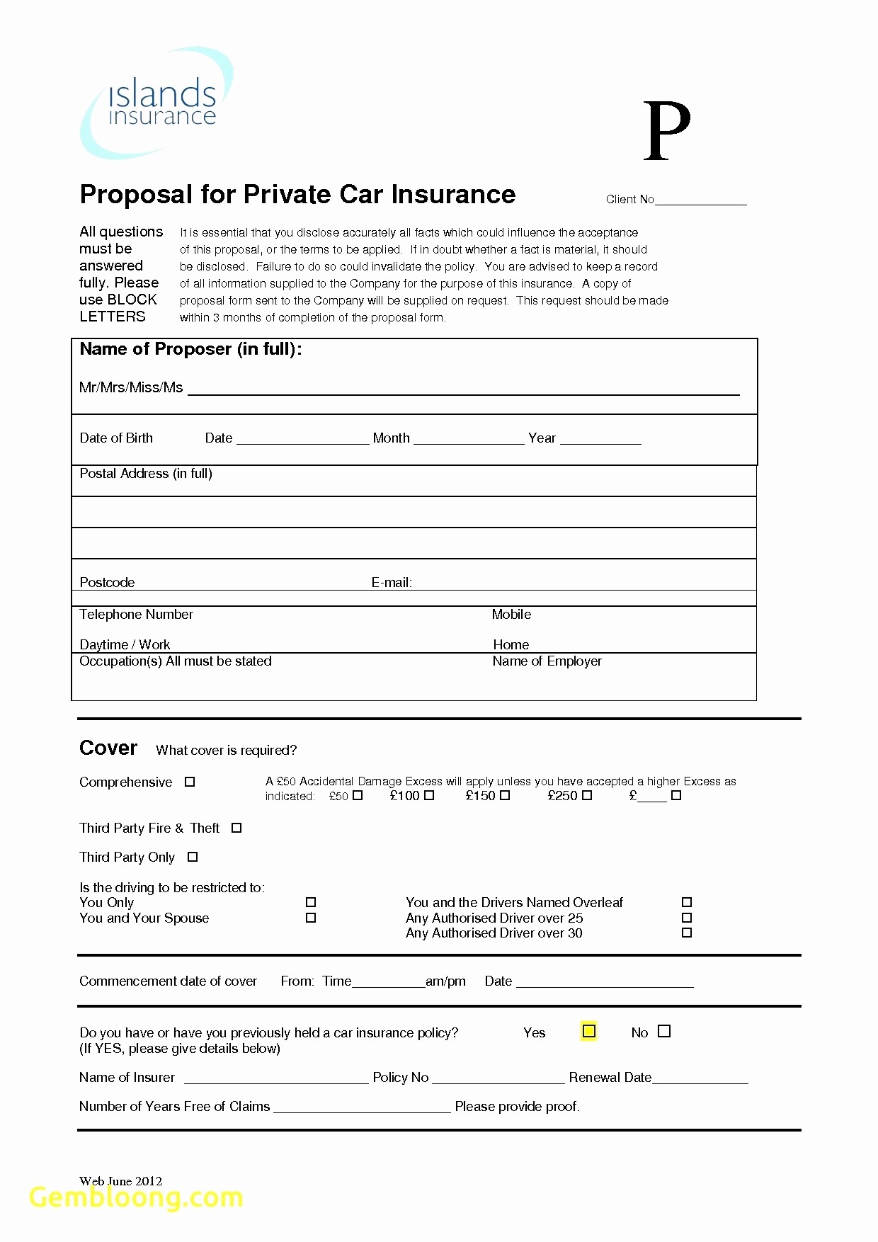 Auto Insurance Questionnaire Template Elegant American Family Car Document