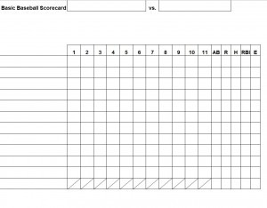 Baseball Stat Sheet Document Template