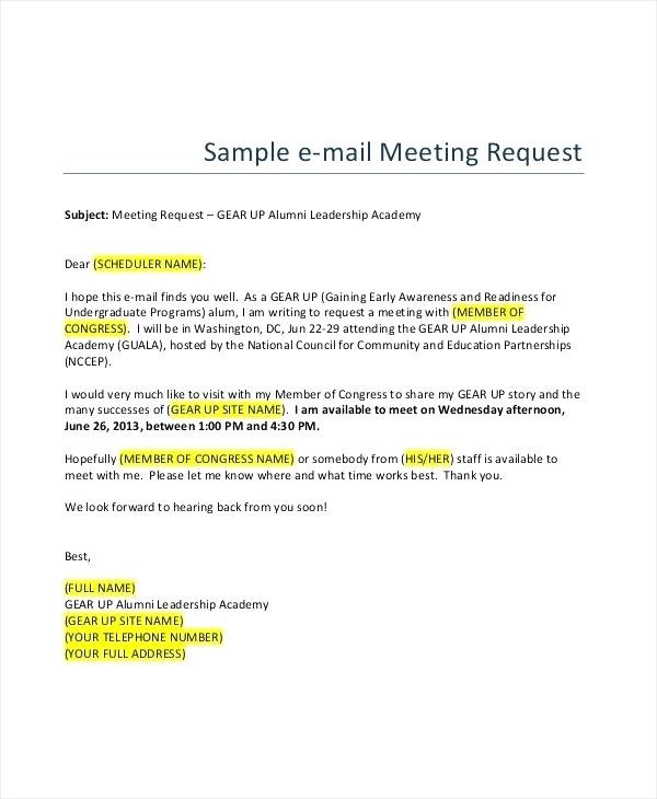 Best Ideas Of Formal Business Meeting Request Letter Sample Document Email Template