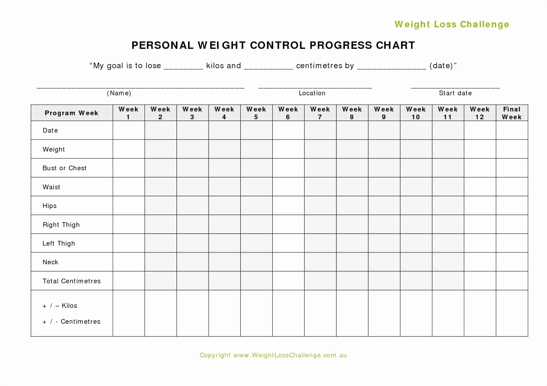 Biggest Loser Weight Loss Chart Template Beautiful Document