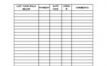 Bill Payment Schedule Template And Blank Organizer Document Pay Spreadsheet