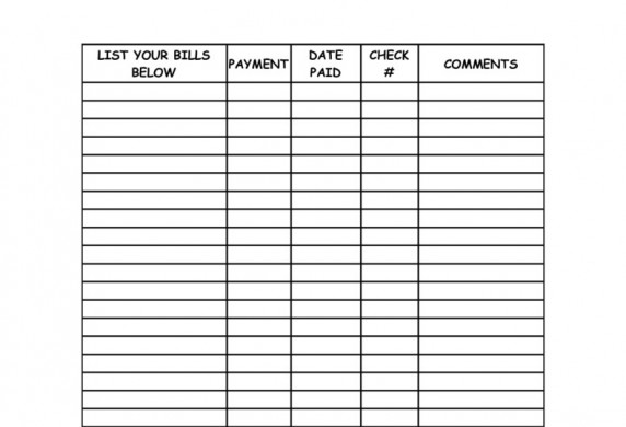 Bill Payment Schedule Template And Blank Organizer Document Pay Spreadsheet