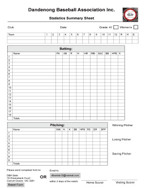 Blank Baseball Stat Sheet Season Fill Online Printable Fillable Document