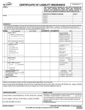 Blank Certificate Of Insurance Printable Birthday Certificates