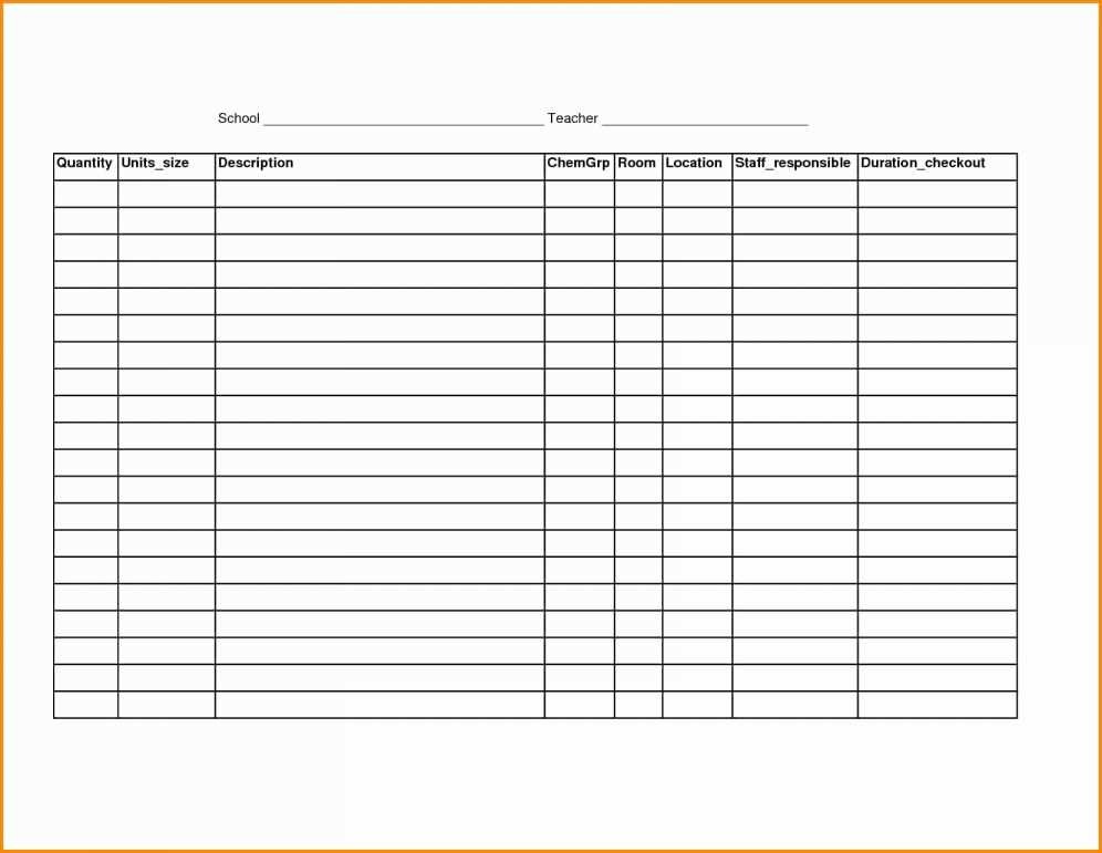 Blank Inventory Spreadsheet Elegant Sheets Printable Document