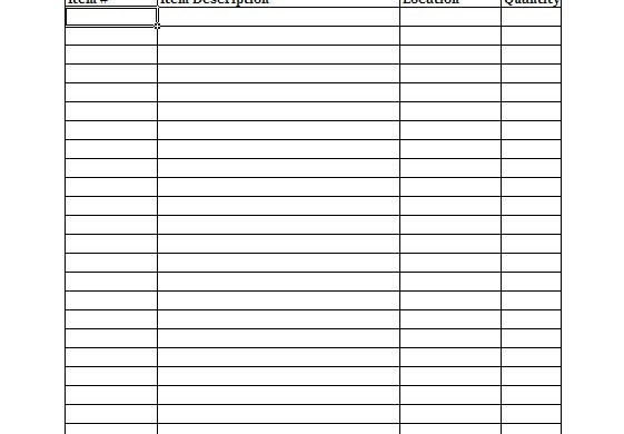 Blank Inventory Spreadsheet Tier Crewpulse Co Document