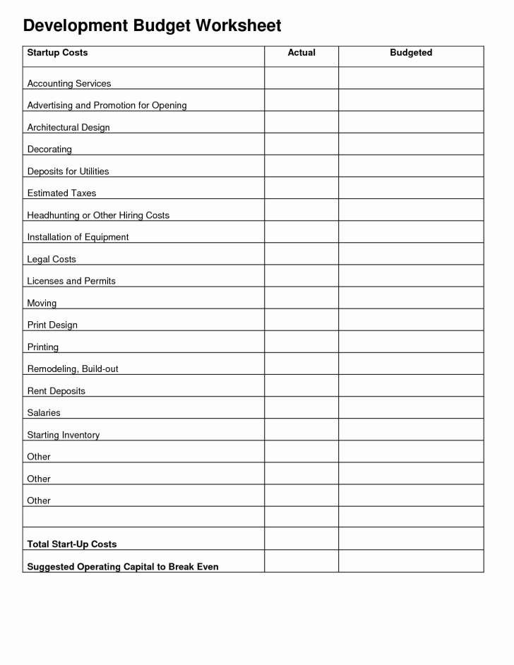 Business Income Worksheet Template Document