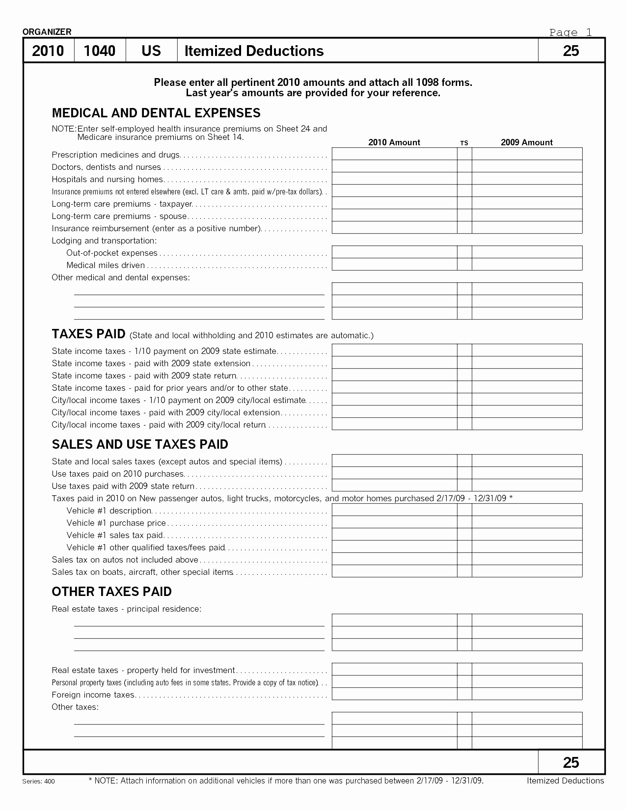 Business Itemized Deductions Worksheet Inspirational Document Small