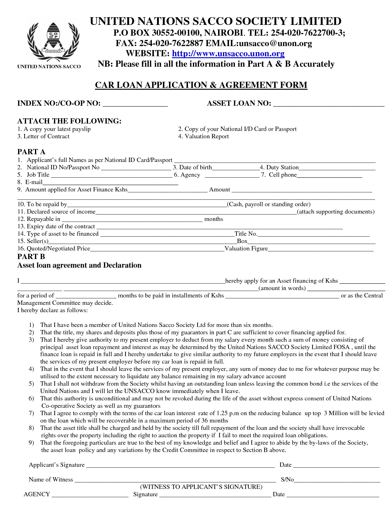 Car Loan Contract Template Com Document Financing Agreement