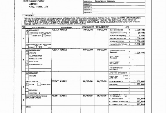 Certificate Of Insurance Fillable Form Beautiful Pdf Document Accord