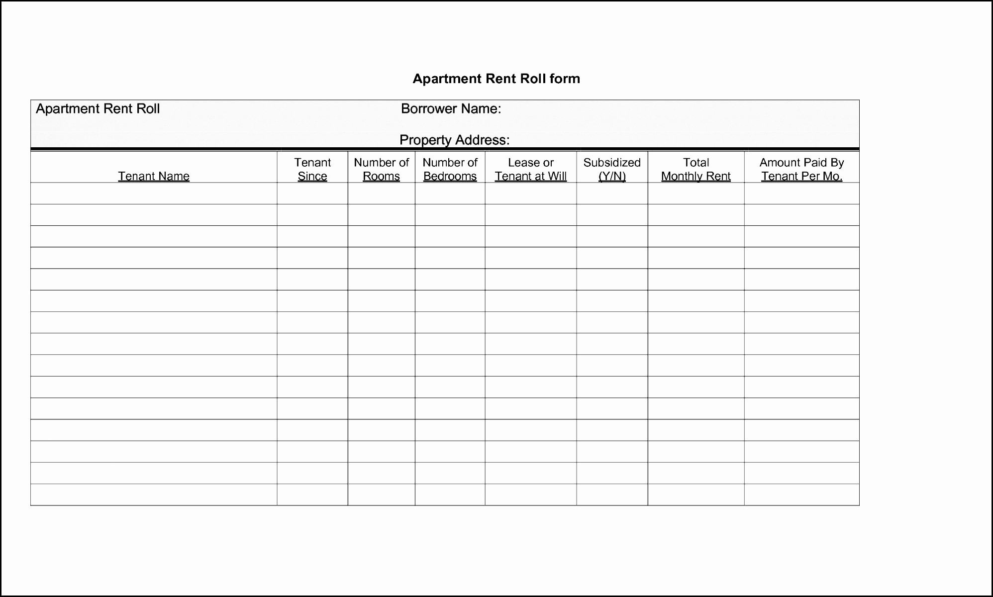 Certified Rent Roll Template Unique Document
