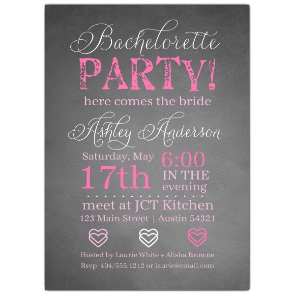Chalkie Bachelorette Invitations PaperStyle Document Email