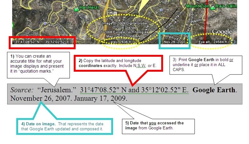 Citing Google Earth MS Citation Central Document A Image
