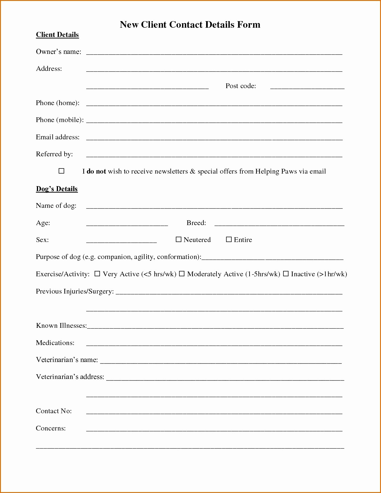 Cold Call Sheet Template New Client Log Joselinohouse Document