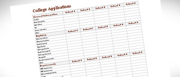 College Comparison Template For Excel Document Worksheet Spreadsheet