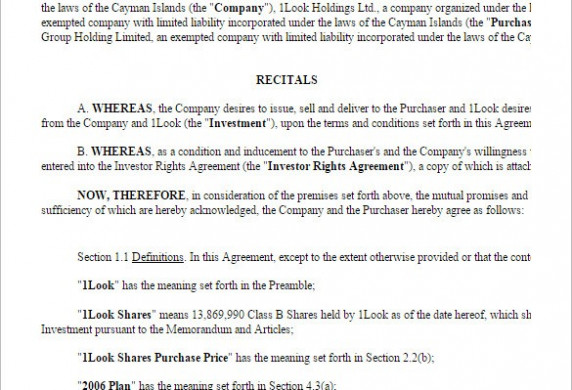 Company Investor Agreement Investors Template 10 Document Contract