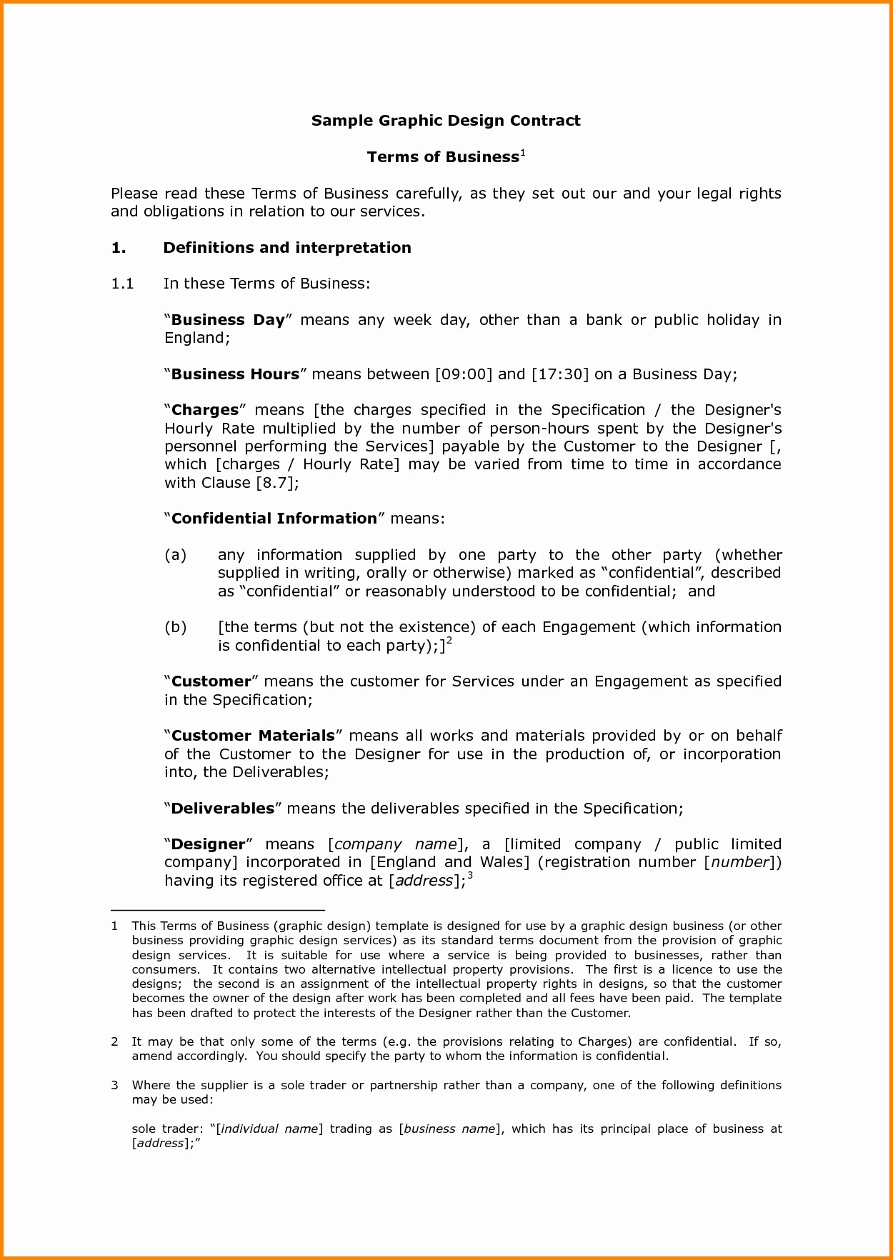 Contract Template For Graphic Design Services Awesome Document